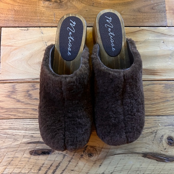 Shearling Wooden Clogs - Picture 2 of 2